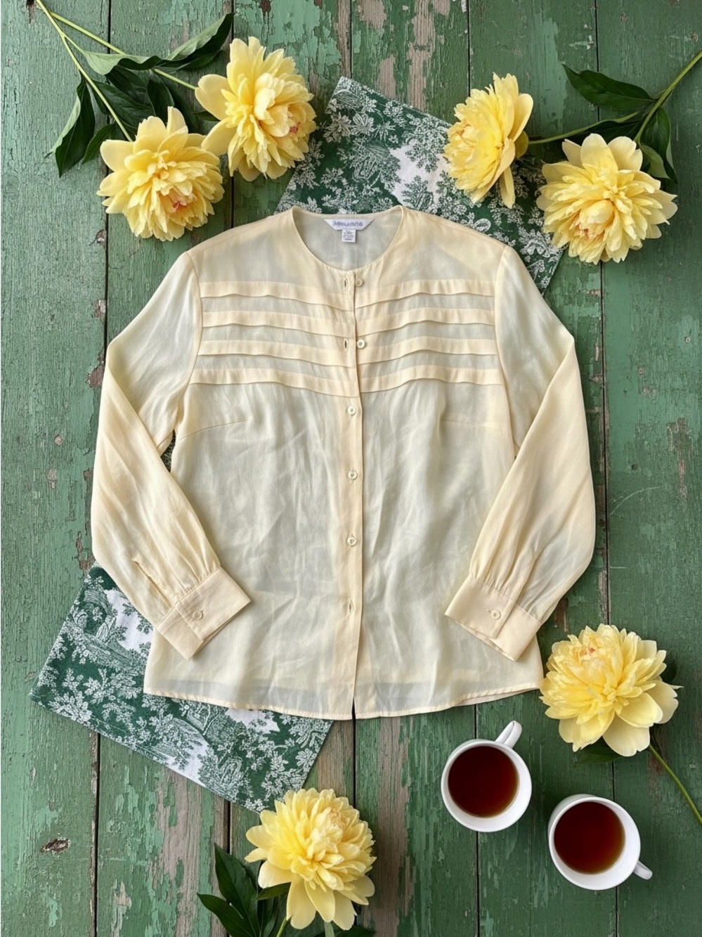 Vintage cream silk blouse
